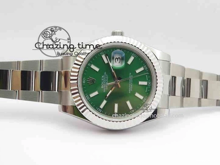 0202 DateJust II 41mm SS BP Maker Best Edition Green Dial On SS Bracelet SA AllSeason 3677